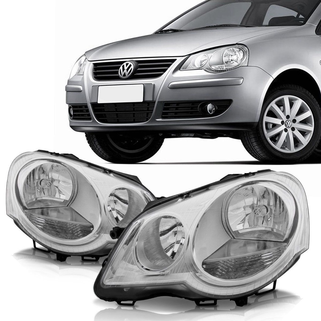 Par Farol Polo 2007 2008 2009 2010 2011 2012 2013 2014 Foco Duplo Cromado em Oferta na Shopee