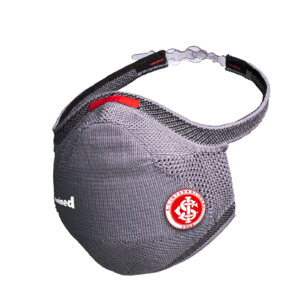 Kit Máscara FIBER Knit SPORT INTER CINZA + 30 Filtros de Proteção + Suporte - Original
