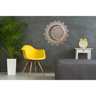 Mandala sol e Lua feito em MDF 35X35CM