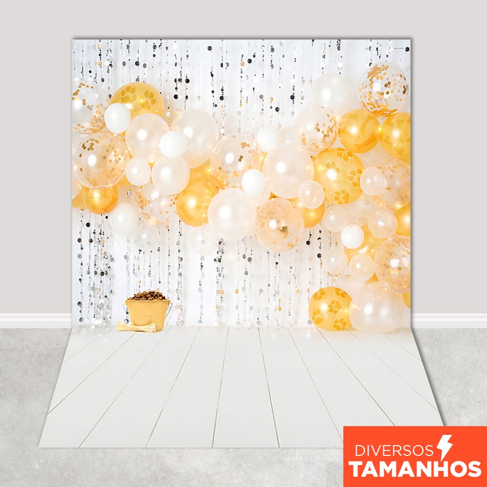 Fundo Fotográfico Pet Shop Ano Novo Dourado Cenário Em Tecido para Foto 1,20x1,70m - PET-08 em Oferta na Shopee
