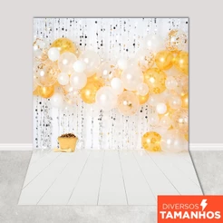 Fundo Fotográfico Pet Shop Ano Novo Dourado Cenário Em Tecido para Foto 1,20x1,70m - PET-08
