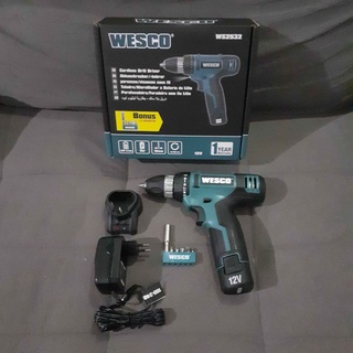Furadeira Parafusadeira 12V Recarregável com Kit de Bits + Carregador - WESCO-WS2532.1