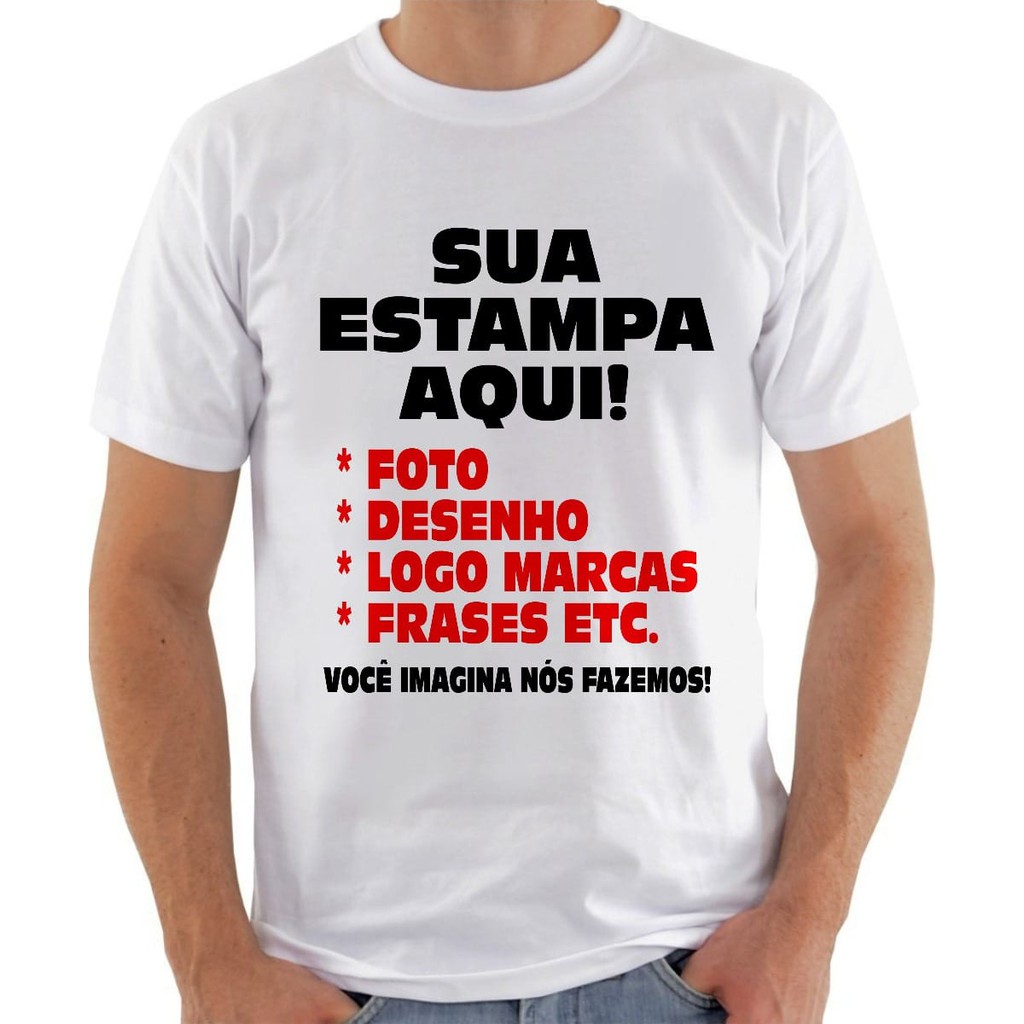 Tightly Independently court Camisetas Personalizadas P/ Festas Eventos Brindes Empresas Sua Logo Frente  e Verso | Shopee Brasil