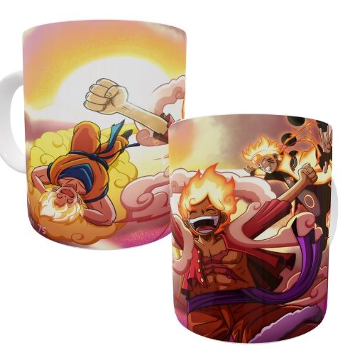Caneca personalizada Goku Sayajin Naruto Kurama Luffy Gear 5 Nika Joy Boy One Piece Naruto Dragon Ball