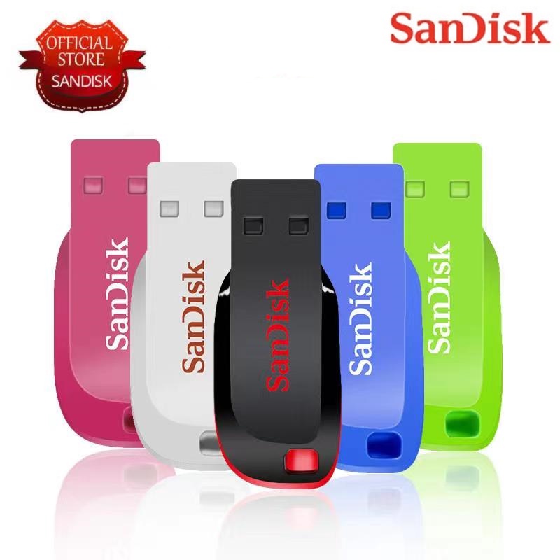 Unidade Flash Cruzer USB 2.0 Sandisk 4GB 8GB 16GB 32GB 64GB 128GB SDCZ50