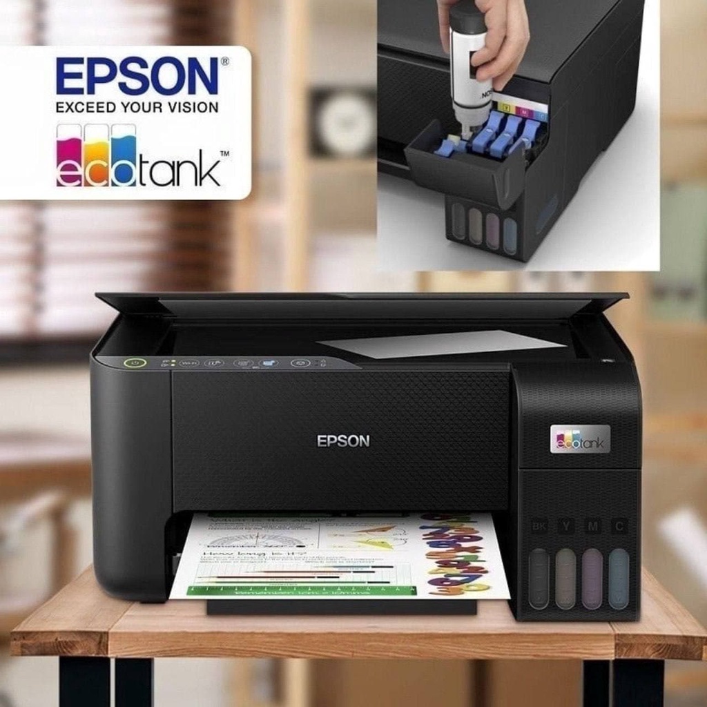 Impressora a cor multifuncional Epson EcoTank L3150 com wifi preta 110V/220V Nova
