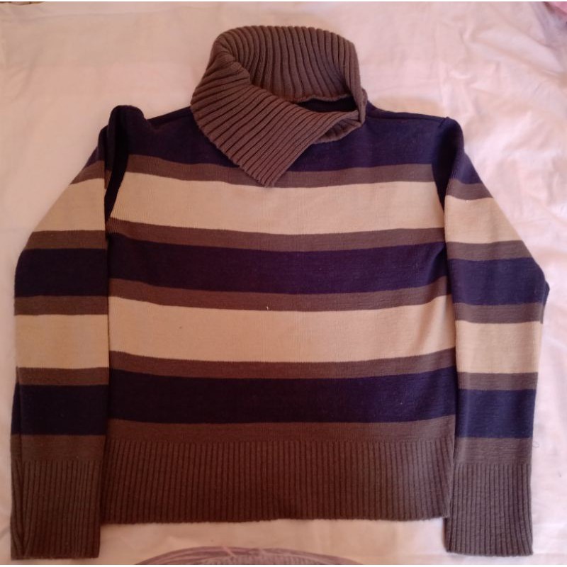 Blusa listrada linho inverno M adulto