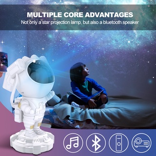 GOOJODOQ Astronauta Galaxy Projetor Estrelado sem fio bluetooth alto-falante Room DecorCrianças Luz Da Noite Presentes projetor