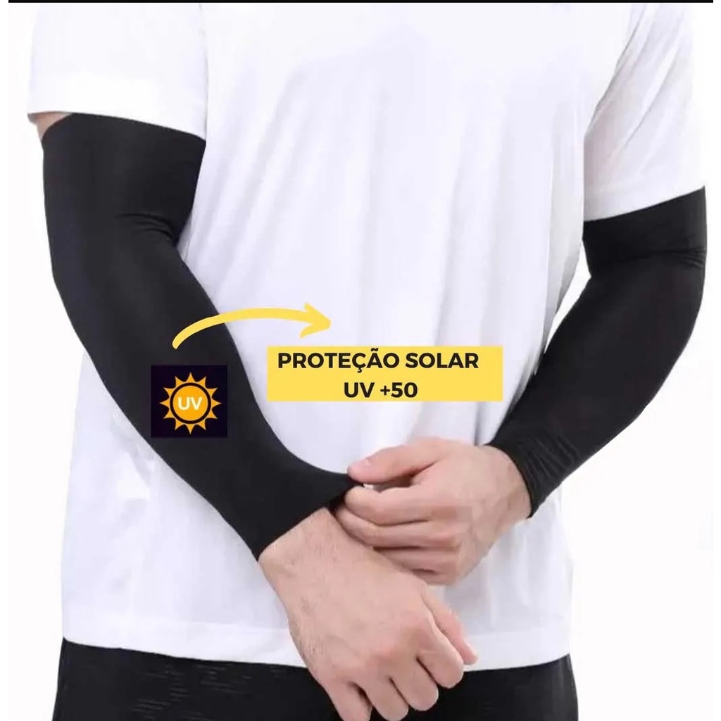 Par Manguito Manga Mangote Térmico Proteção Solar Braço Uv50+ Esporte Cliclista Militar Tático Motoqueiro Protetor
