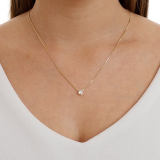 Colar Ponto de Luz Bolinha Feminino Amoeto Banho Ouro18k