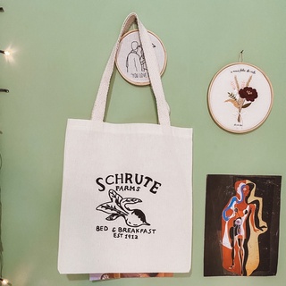Bolsa Ecológica Ecobag Schrute Farms The Office de Algodão Cru Artesanal