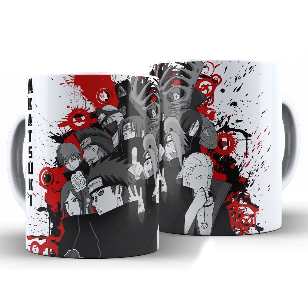 Caneca Akatsuki Naruto - Xícara Personalizada 325ML Porcelana Cerâmica