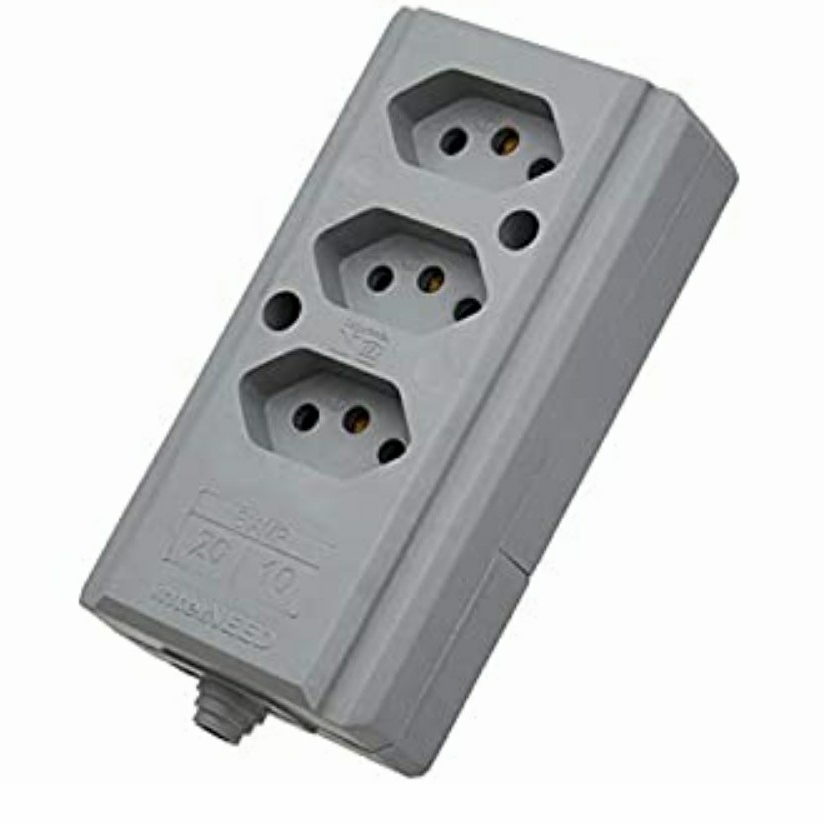 Tomada Barra Hercules Com 3 Tomadas 2P+T 10/20A em Oferta na Shopee