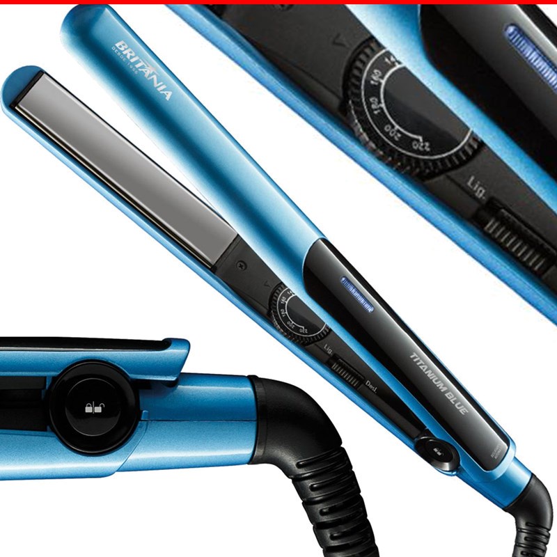 Prancha Chapinha Titanium Profissional Original Britânia Blue
