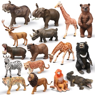Simulação Animal Brinquedos Set Selvagem Elefante Girafa Leão Zebra Modelo Figuras De Ação Educativos Para Crianças