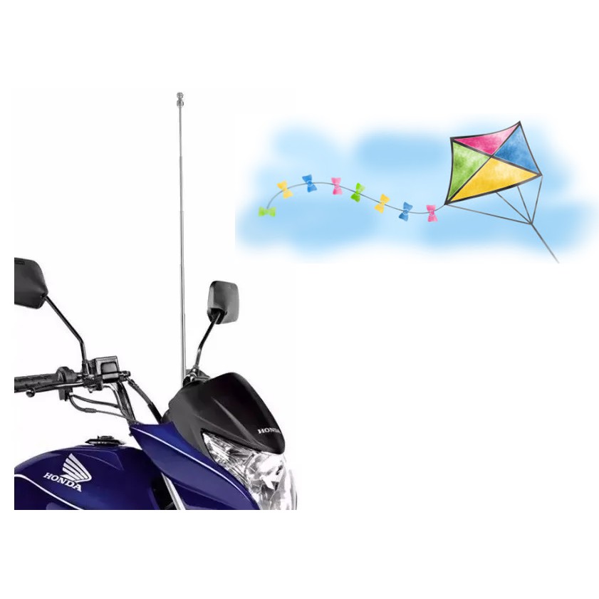 Antena Corta Pipa Linha Chilena Cerol Cromada Motos Universal IMPORTADO 2007 — imagem 2 de 2