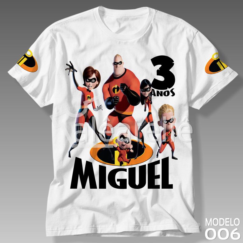 Camiseta Os Incríveis Festa Aniversário Infantil Adulto Personalizada