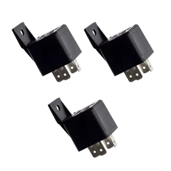 3 Rêle Auxiliar 4 Pinos 12v 40a Com Suporte Universal Buzina Vidro Elétrico Veículo