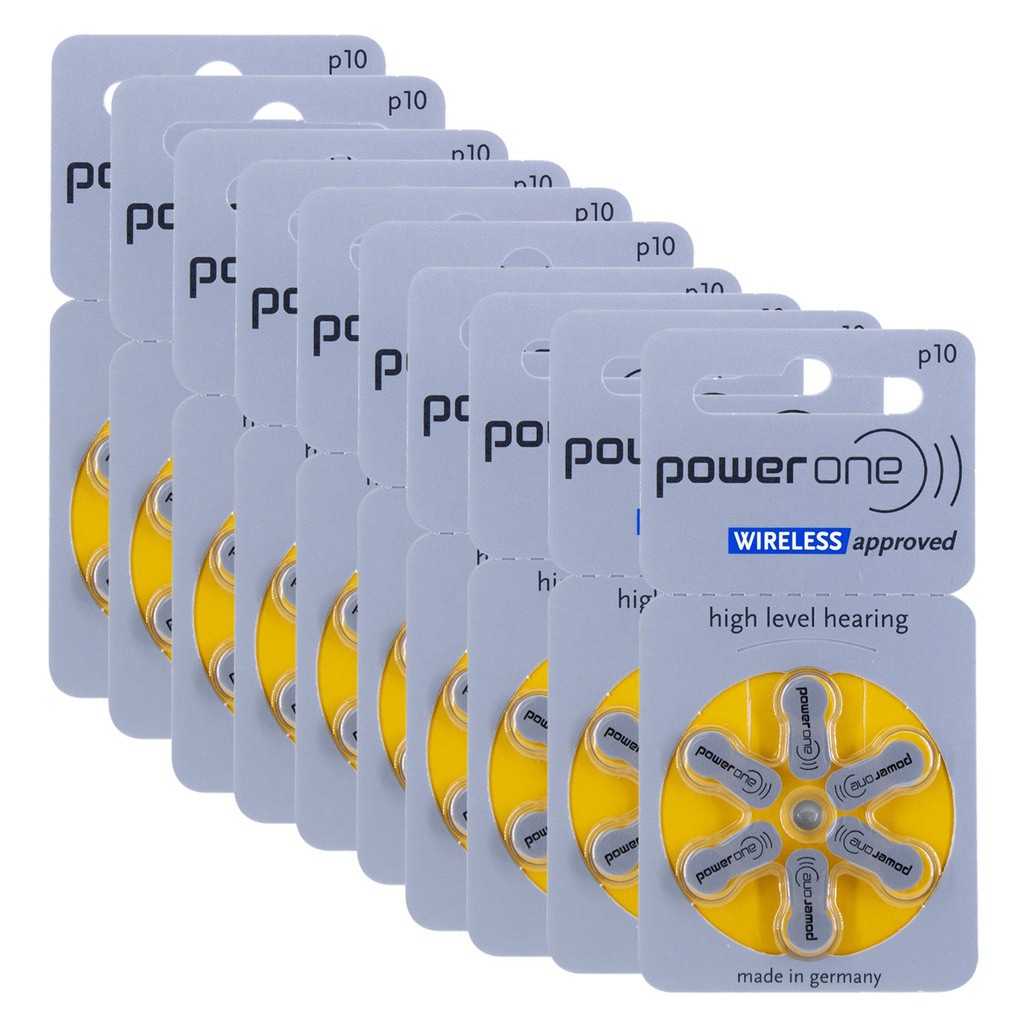 Pilha Auditiva 10 Power One Bateria Pr70 kit 60 unidades