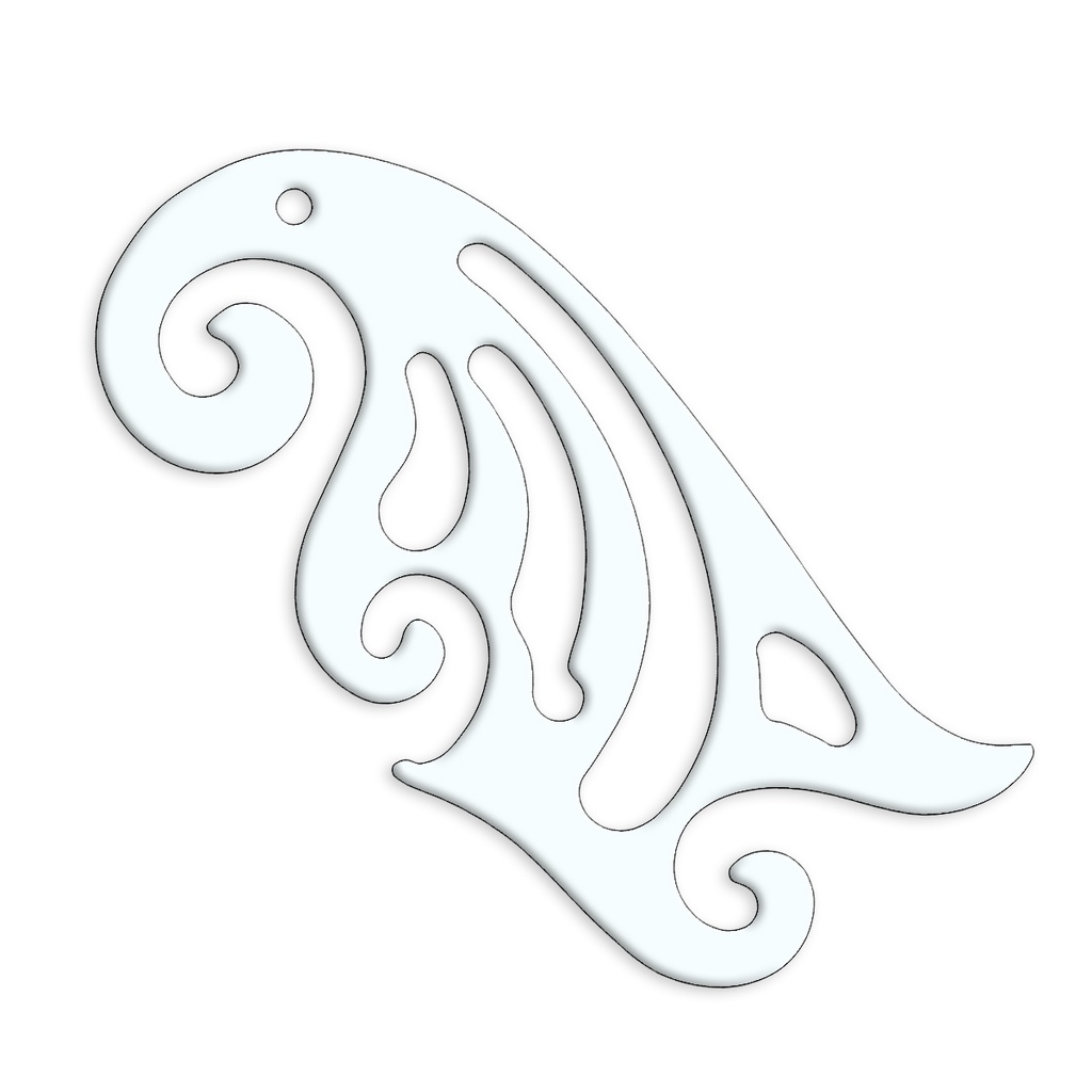 Régua Curva Francesa Média Molde Alfaiate Confecção 25x11cm Modelagem