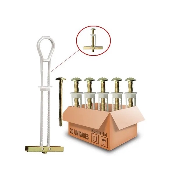 Bucha Gesso Drywall Sforbolt C/ Parafuso 1/4 - 20pcs C/ Nfe em Oferta na Shopee