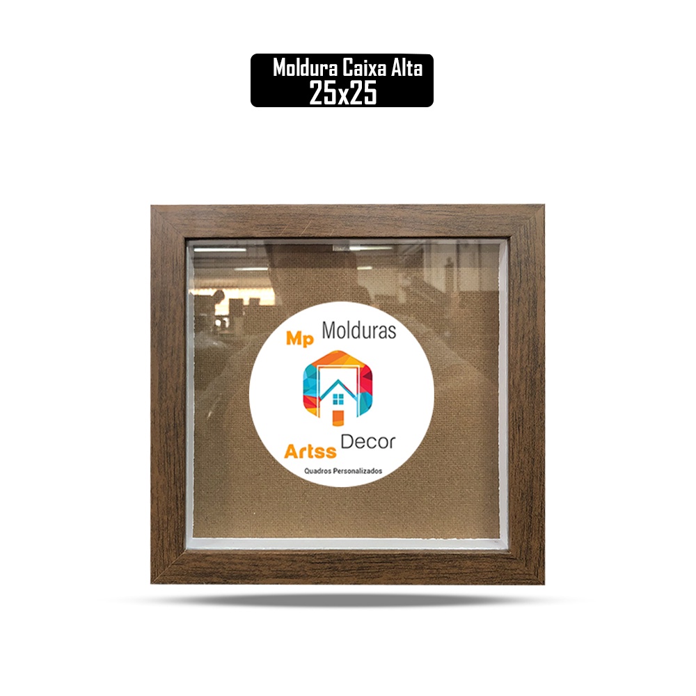 Quadro Moldura Caixa Alta 25x25 Cor, Marrom