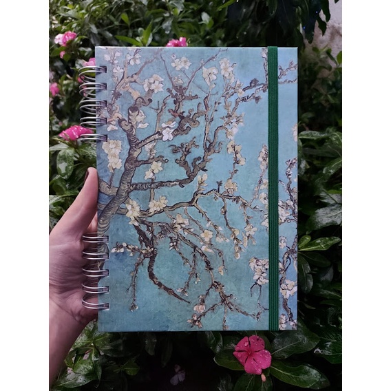 caderno Sketchbook para desenho Van Gogh Amendoeira em flor - capa dura 15x21,5 cm 100 páginas scketbook moleskine em Oferta na Shopee