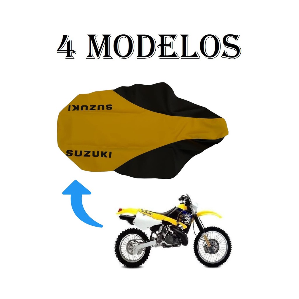 Capa Do Banco Modelo Original Suzuki Rmx 125 / 250 - Amarela  / Antiderrapante / Fibra de Carbono