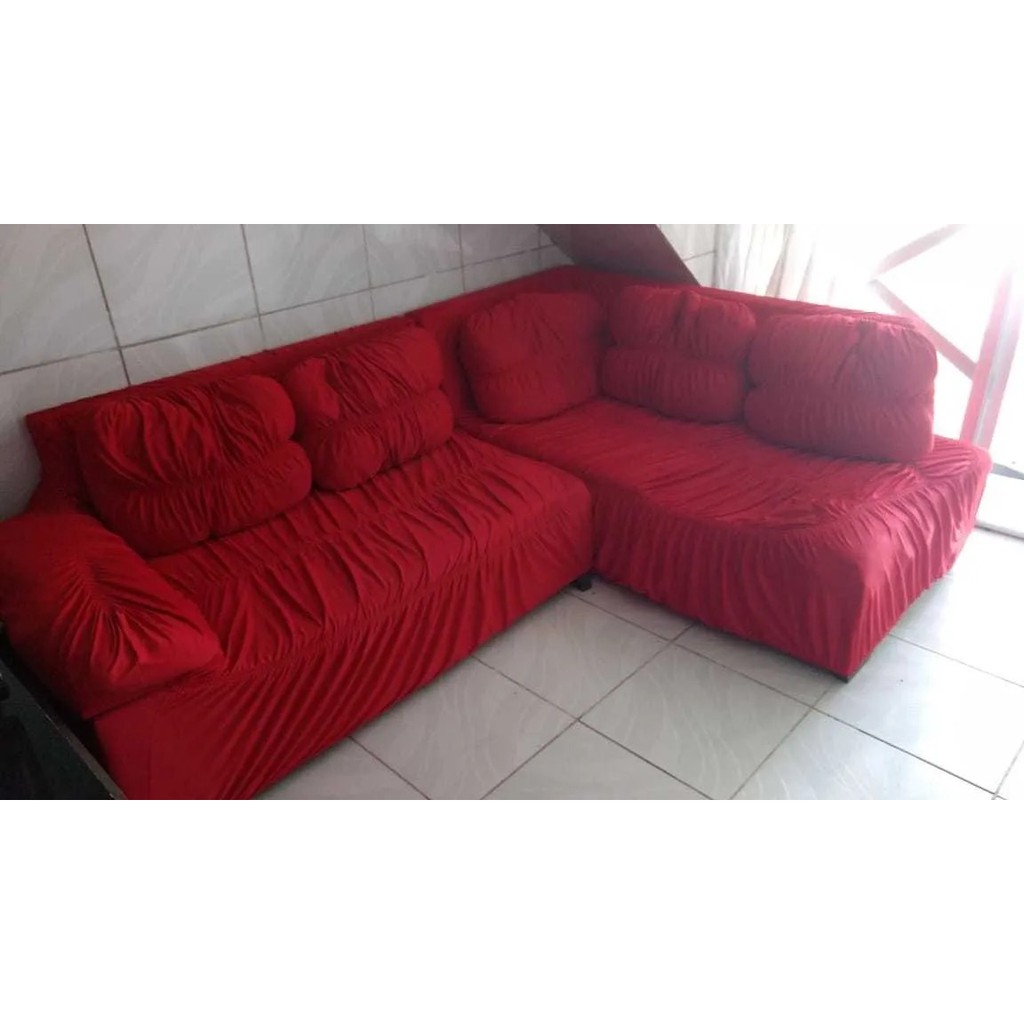 Capa de sofá de canto com capas de almofadas | Shopee Brasil
