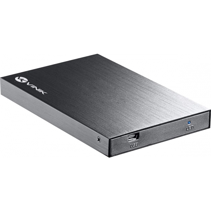 Case Externo HD 2.5" Vinik | USB 2.0 | SATA | Alumínio Preto | p/ HD até 1TB