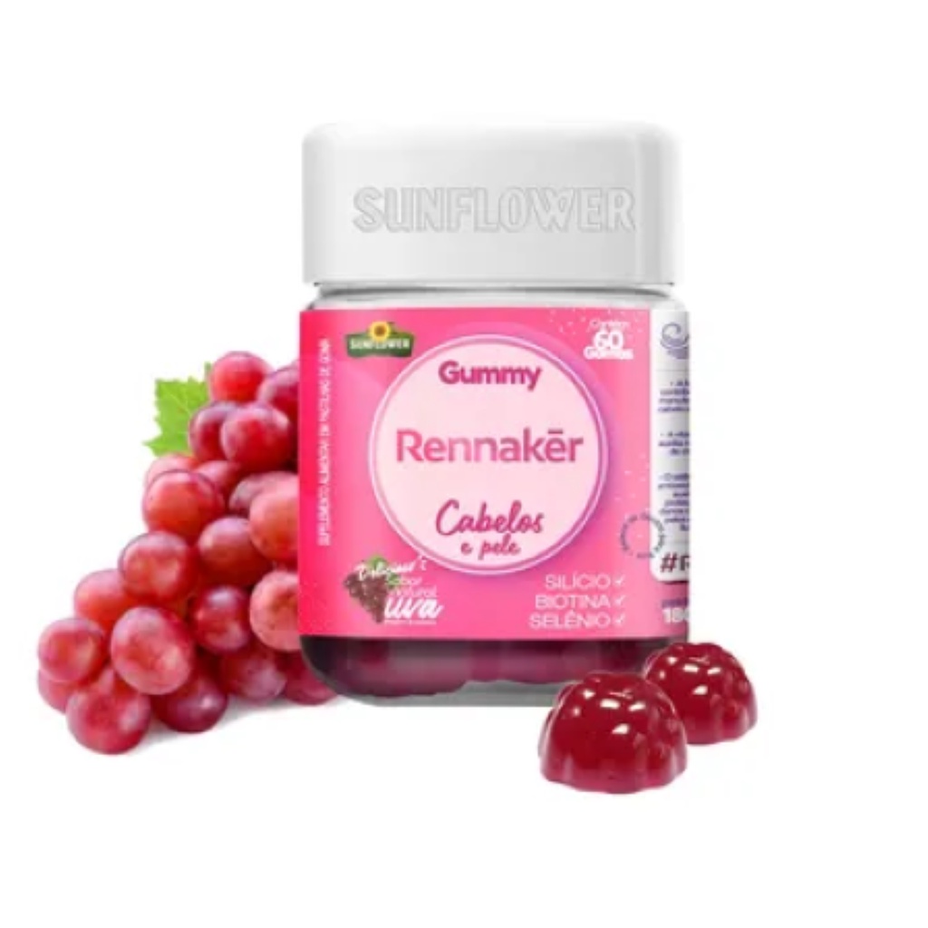 Rennaker Gummies Crescimento Capilar 60 Gomas Deliciosas - Sunflower ...