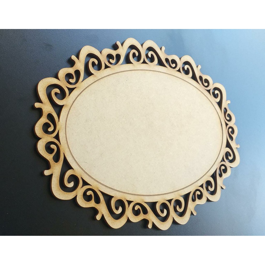Kit com 8 Placa Moldura Oval Porta Maternidade  mdf Cru 30 X 22 Cm