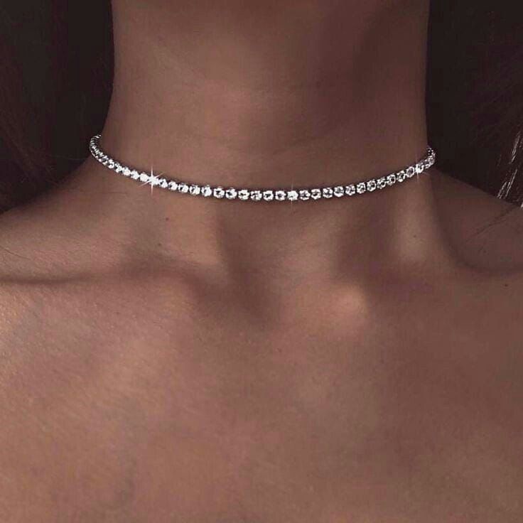 Colar Gargantilha Choker Riviera - Folheado a Prata e Ouro em Oferta na Shopee