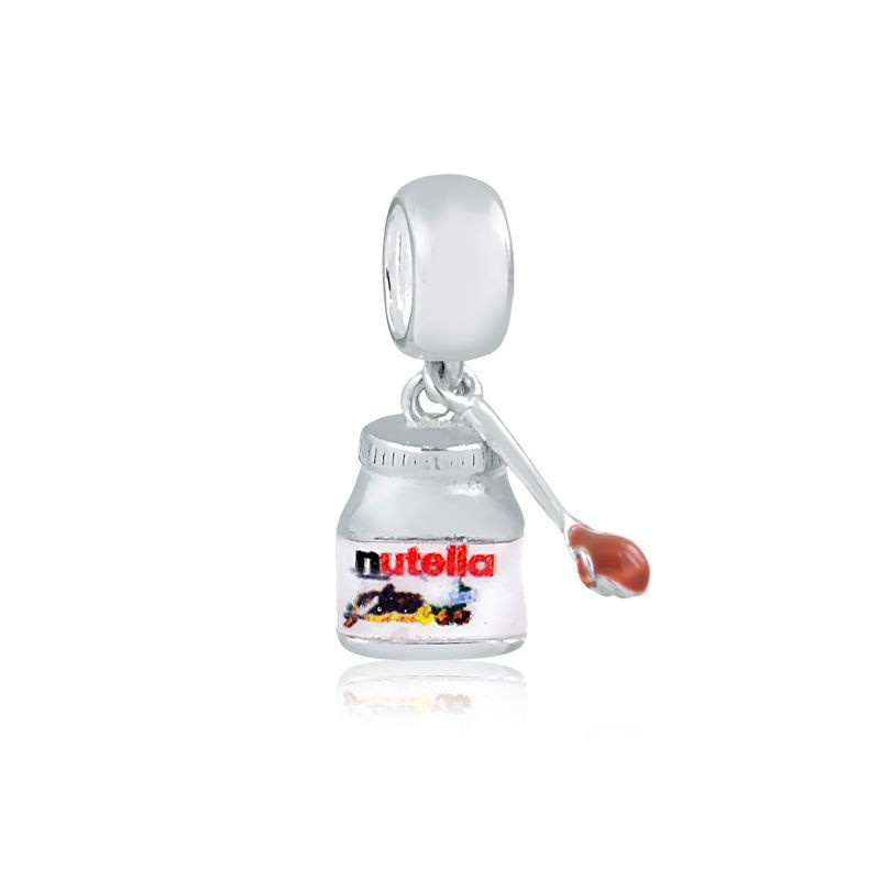 Berloque pingente POTE NUTELLA com resinado prata 925