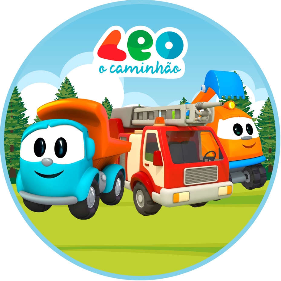 Painel De Festa Redondo Sublimado Em Tecido 1,50x1,50 Léo Caminhão em Oferta na Shopee