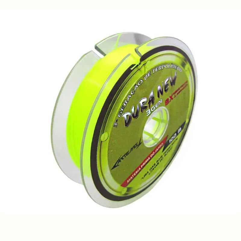 Linha Duranew Monofilamento Artemis Dura New 8x Amarela 100m Pesqueiro