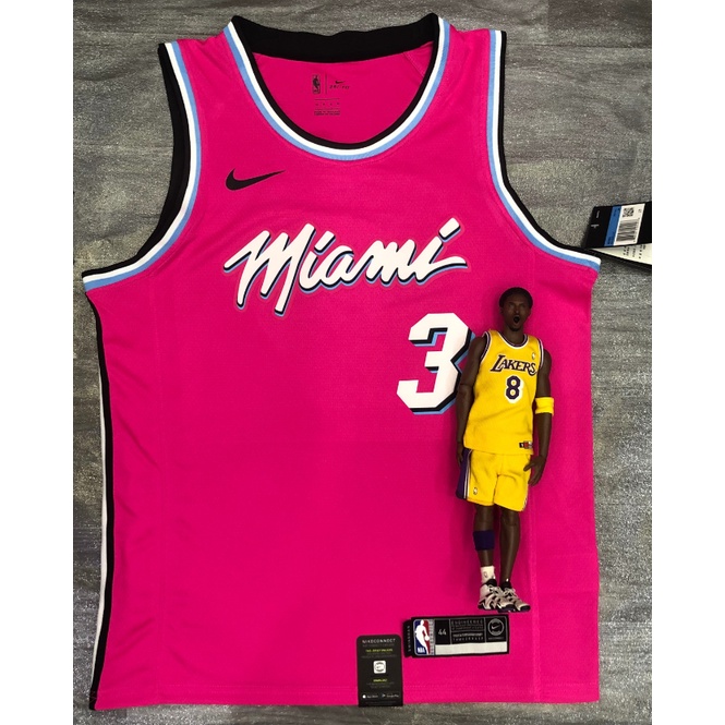 hot pressed nba Miami Heat No.3 Wade pink basketball jersey