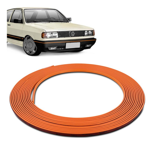 Friso Parachoque Gol Quadrado Voyage Parati Saveiro G1 87 88 89 90 91 92 93 94 95 Laranja 10 Metros
