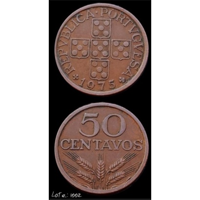 Moeda antiga Portugal 50 centavos. L.: 0286b