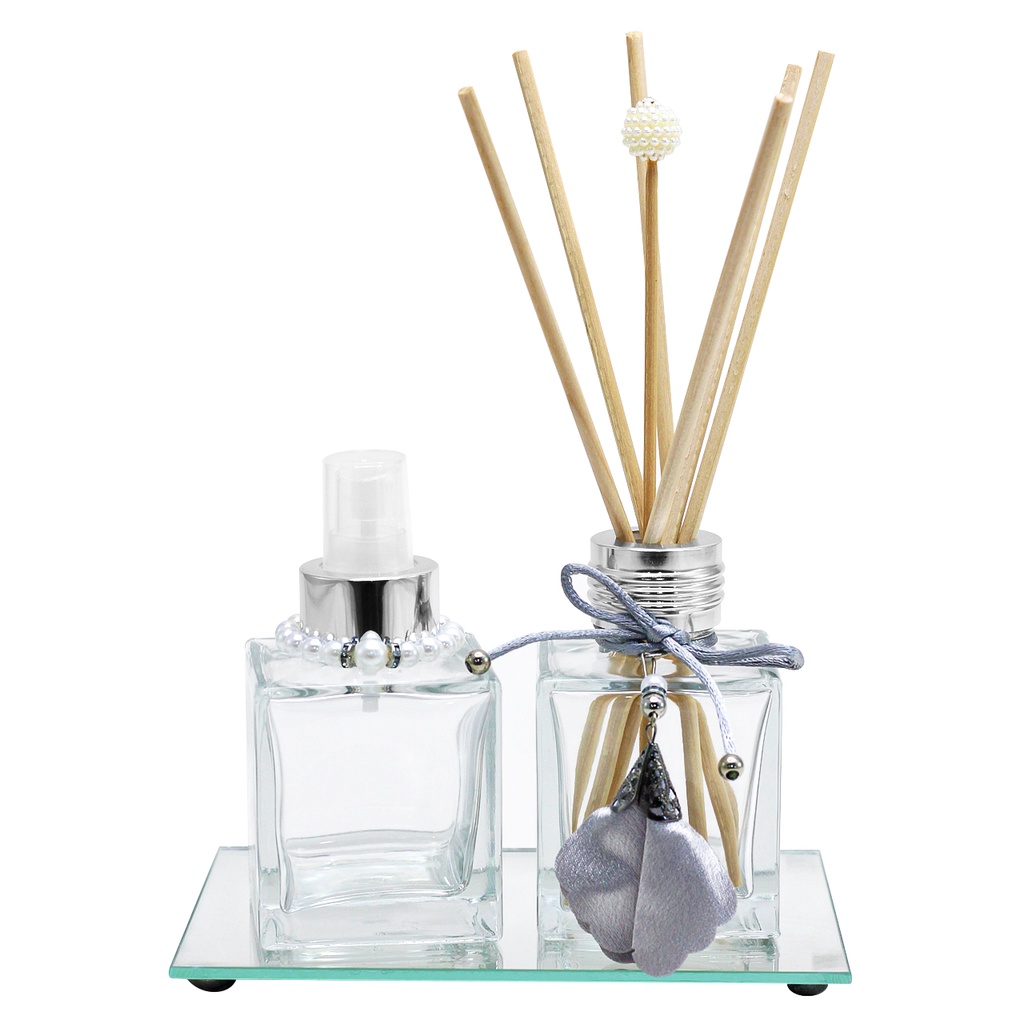 Kit Aromatizador para Lavabo de Banheiro com Bandeja e Difusor de
