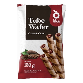 TUBE WAFER COM CREME DE CACAU OBA BEM QUERER 150G