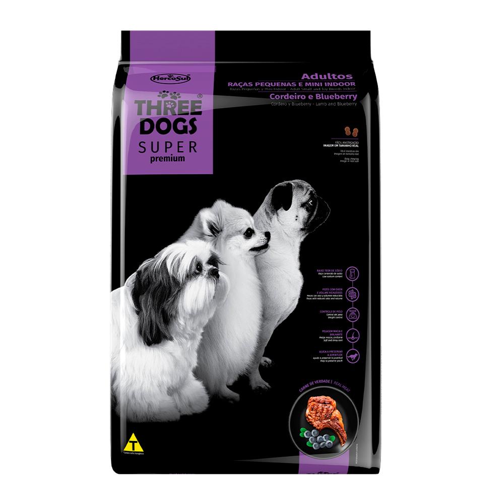 Racao Caes Three Dogs Super Ad R. Peq/Mini Cordeiro 10,1kg