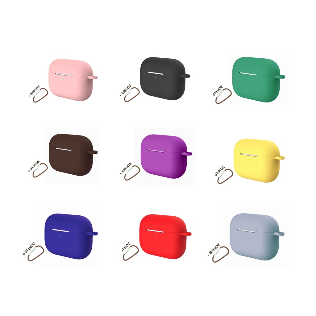 Capa Case Mosquetão Gancho Silicone Fones Apple AirPods Pro Shopee Brasil