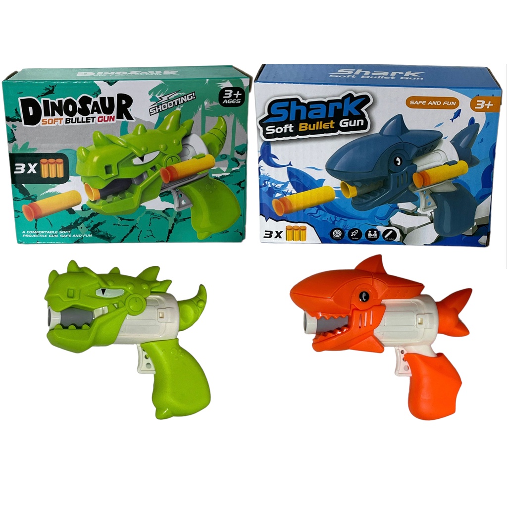 BRINQUEDO NERF ARMA LANCA DARDOS SHARK/DINOSSAURO