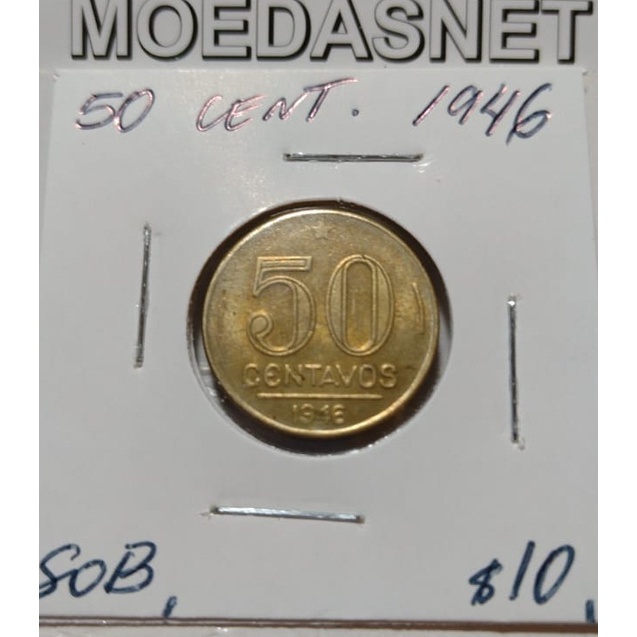 MOEDA 50 CENTAVOS 1946 - BRONZE ALUM. SOB -  Y0247