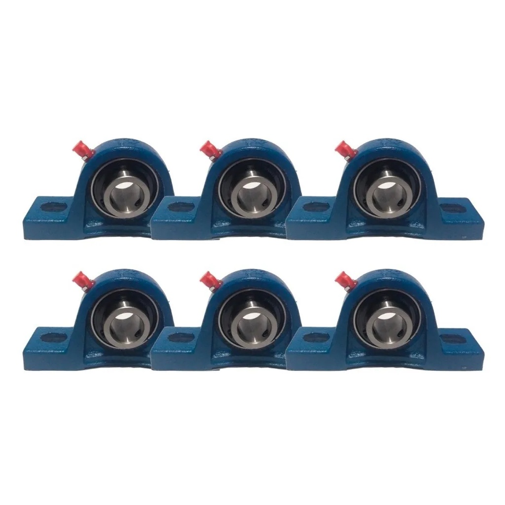 Ucp208 Kit 6 Mancais Pedestais C/Rolamentos Para Eixo 40mm