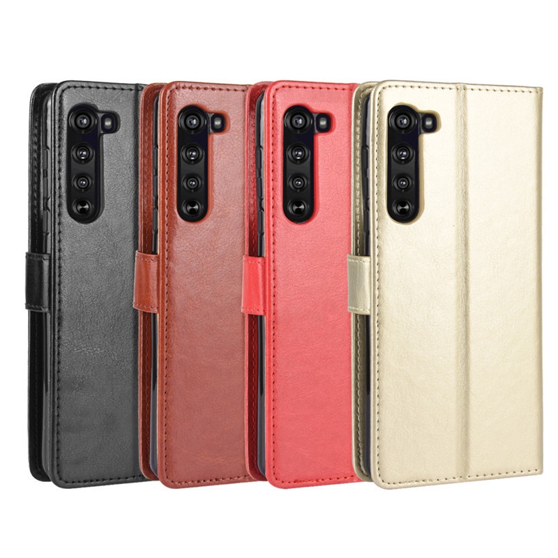 Capa Carteira Flip Luxuosa De Couro Com Porta-Cartão Para Motorola Edge em Oferta na Shopee