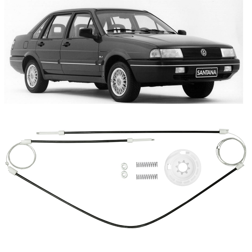 Kit Reparo Maquina Vidro Elétrico Vw Volkswagen Santana G3 Motor Bosch Sem Quebra Vento Portas Dianteiras 1999 Em Diante