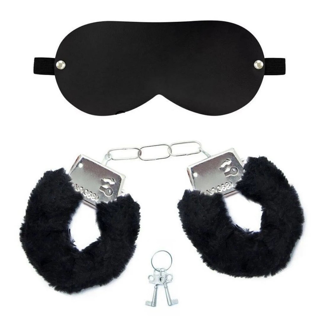 KIT Algemas PRETA + Venda Tapa Olhos PRETA - SEX SHOP