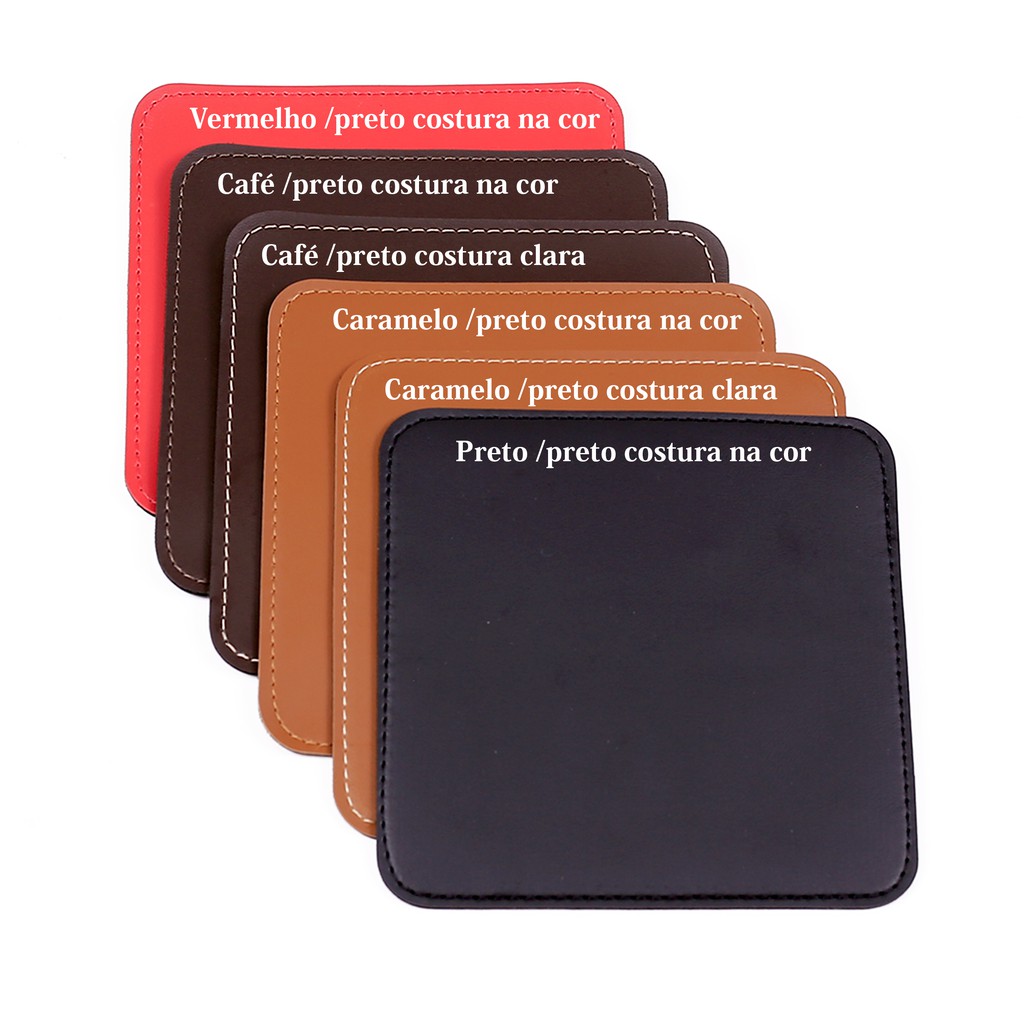 Mouse Pad Slim em Couro Sintetico Dupla Face 20x20cm Envio Rápido em Oferta na Shopee